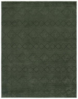 Safavieh Revive Solid Tonal Green Recycled Polyester Area Rug Power Loomed in Turkey Low Pile 7'-0" x 10'-0" REV116Y-7