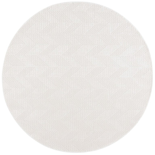 Safavieh Revive Round Ivory Geometric Rug Power Loomed in Turkey Low Pile Recycled Polyester REV122A-7R