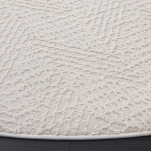 Safavieh Revive Round Ivory Geometric Rug Power Loomed in Turkey Low Pile Recycled Polyester REV122A-7R