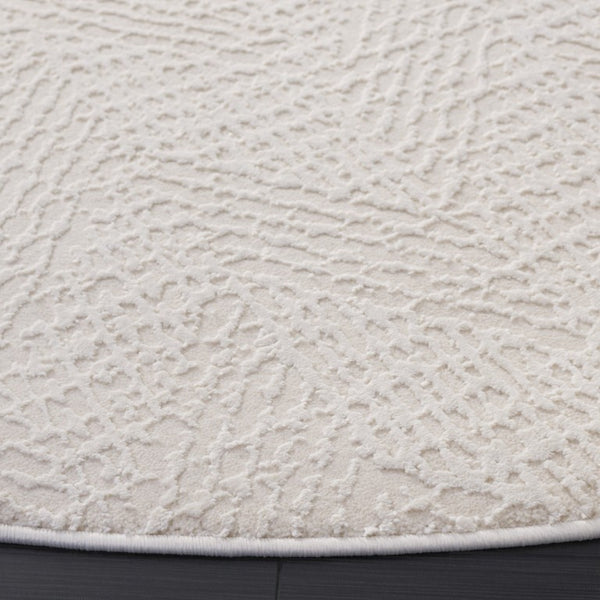 Safavieh Revive Round Ivory Geometric Rug Power Loomed in Turkey Low Pile Recycled Polyester REV122A-7R