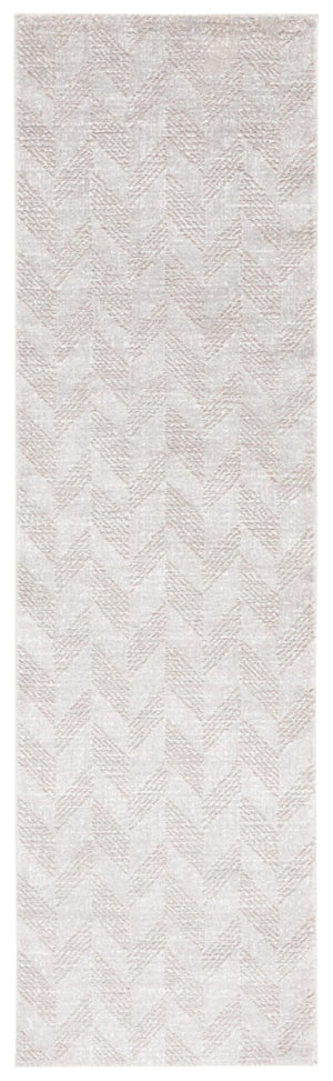 Safavieh Revive Geometric Runner Rug in Taupe Ivory Recycled Polyester for Hallway Entryway REV122E-28