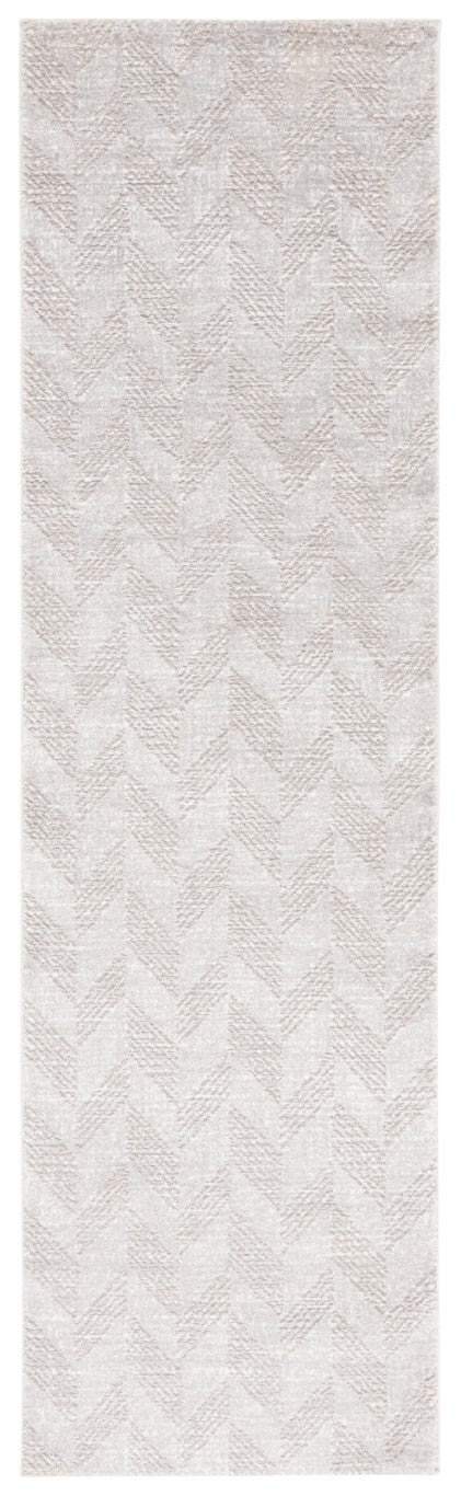 Safavieh Revive Geometric Runner Rug in Taupe Ivory Recycled Polyester for Hallway Entryway REV122E-28