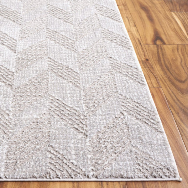 Safavieh Revive Geometric Runner Rug in Taupe Ivory Recycled Polyester for Hallway Entryway REV122E-28