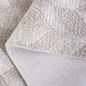 Safavieh Revive Geometric Neutral Area Rug Recycled Polyester Pile for Modern Living Spaces REV122E-5