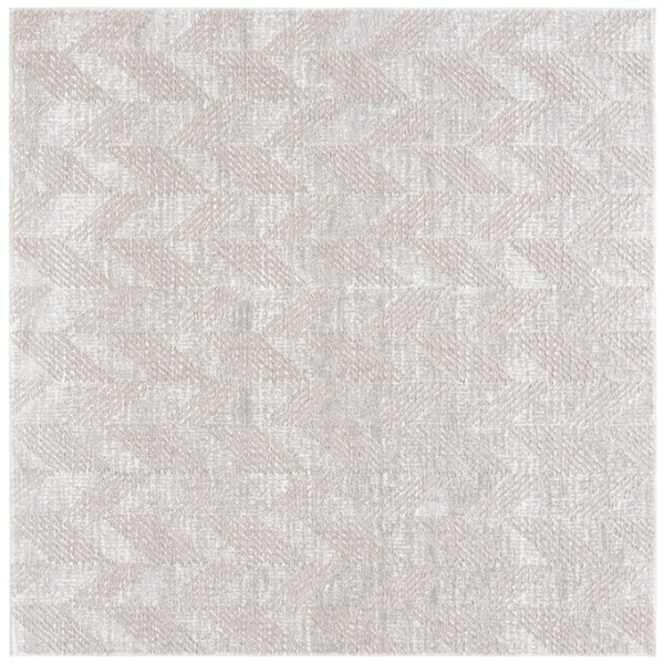 Safavieh Revive Geometric Square Polyester Area Rug Low Pile Neutral Tones for Modern Living Spaces REV122E-7SQ