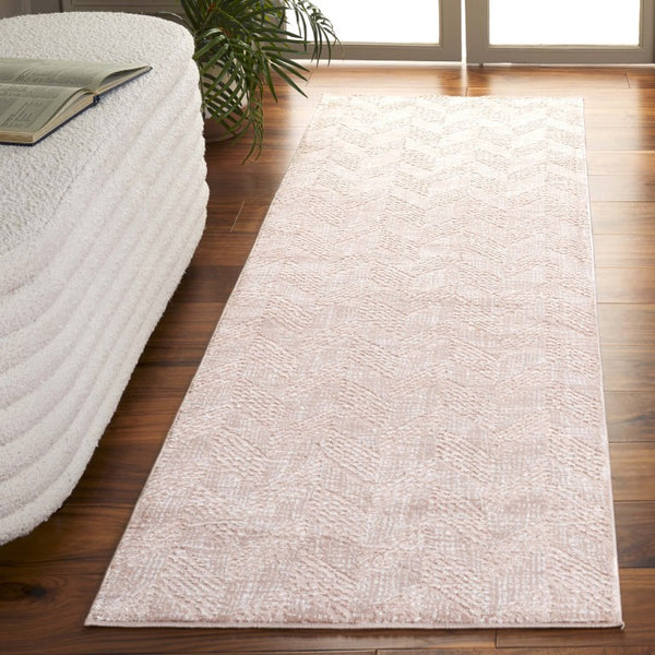 Safavieh Revive Geometric Polyester Hallway Runner Rug in Soft Blush and Ivory Tones REV122U-28