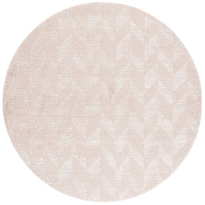 Safavieh Revive Blush Ivory Geometric Round Area Rug Power Loomed Polyester for Modern Interiors REV122U-7R