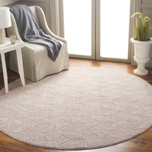 Safavieh Revive Blush Ivory Geometric Round Area Rug Power Loomed Polyester for Modern Interiors REV122U-7R