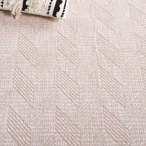 Safavieh Revive Geometric Area Rug Recycled Polyester Low Pile Soft Blush Contemporary Square REV122U-7SQ