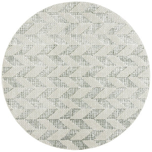 Safavieh Revive Round Geometric Area Rug in Sage and Ivory Eco Recycled Polyester for Living Rooms REV122W-7R