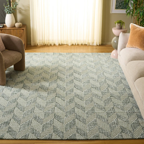 Safavieh Revive Geometric Area Rug Recycled Polyester Sage Ivory Living Room Modern Weave REV122W-8