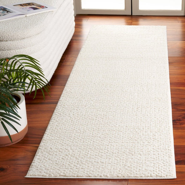 Safavieh Revive Solid Ivory Low Pile Recycled Polyester Runner Rug for Hallways and Entryways REV124A-28