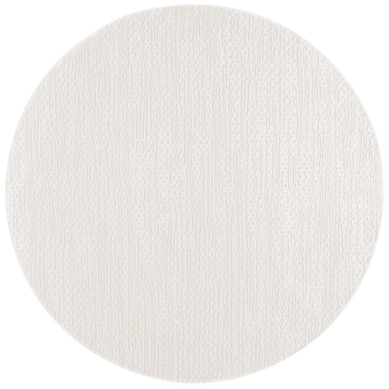 Safavieh Revive Solid Ivory Round Polyester Rug Power Loomed Low Pile Neutral Living Room Accent REV124A-7R