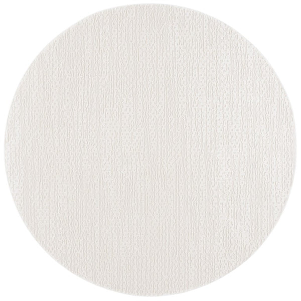 Safavieh Revive Solid Ivory Round Polyester Rug Power Loomed Low Pile Neutral Living Room Accent REV124A-7R