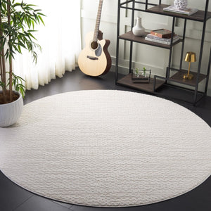 Safavieh Revive Solid Ivory Round Polyester Rug Power Loomed Low Pile Neutral Living Room Accent REV124A-7R