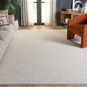 Safavieh Revive Solid Ivory Power Loomed Polyester Area Rug Low Pile Neutral Living Room Floor REV124A-9
