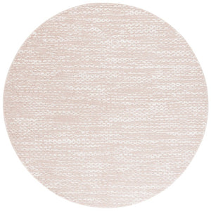 Safavieh Revive Round Area Rug Soft Pink Ivory Tonal Low Pile Polyester Bedroom Living Room REV124U-7R