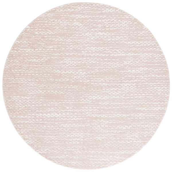 Safavieh Revive Round Area Rug Soft Pink Ivory Tonal Low Pile Polyester Bedroom Living Room REV124U-7R