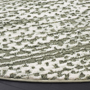 Safavieh Revive Round Area Rug Tonal Sage Recycled Polyester Soft Pile Bedroom Living Room REV124W-7R