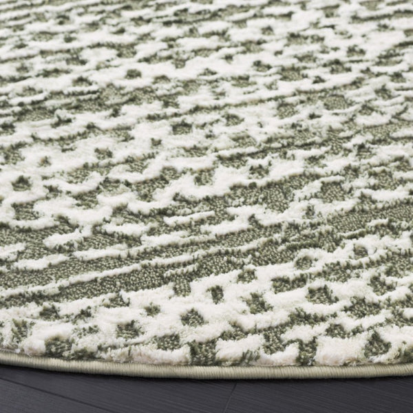 Safavieh Revive Round Area Rug Tonal Sage Recycled Polyester Soft Pile Bedroom Living Room REV124W-7R