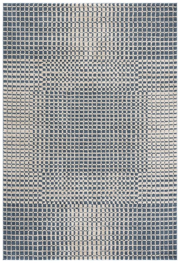 Safavieh Revive Solid Blue Ivory Power Loomed Recycled Polyester Rug for Living Room Bedroom REV128M-5