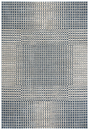 Safavieh Revive Solid Blue Ivory Power Loomed Recycled Polyester Rug for Living Room Bedroom REV128M-5