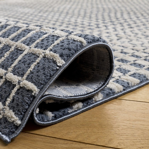 Safavieh Revive Solid Blue Ivory Power Loomed Recycled Polyester Rug for Living Room Bedroom REV128M-5