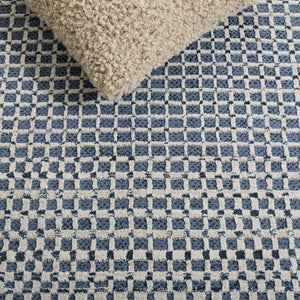 Safavieh Revive Solid Blue Ivory Power Loomed Recycled Polyester Rug for Living Room Bedroom REV128M-5