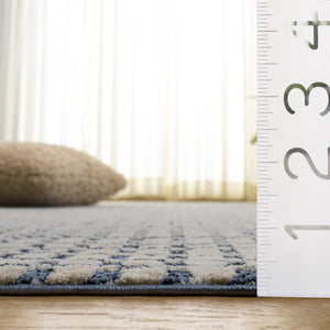 Safavieh Revive Solid Blue Ivory Power Loomed Recycled Polyester Rug for Living Room Bedroom REV128M-5