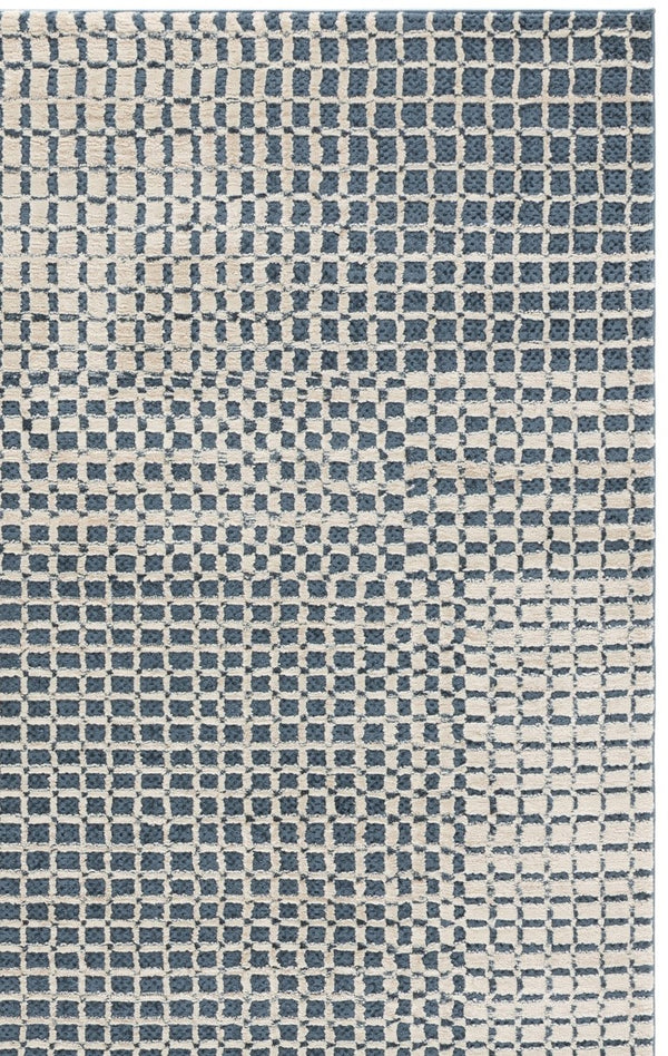 Safavieh Revive Solid Blue Ivory Power Loomed Recycled Polyester Rug for Living Room Bedroom REV128M-5