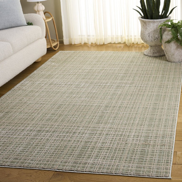 Safavieh Revive Low Profile Ivory Polyester Area Rug for Living Room Bedroom or Dining Space Green REV130Y-5