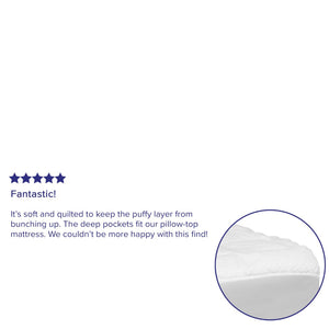 English Elm Capri Comfortable Sleep King Mattress Pad - Quilted Cotton, Deep Pocket, Hypoallergenic & Moisture-Resistant RF-REM-09-K-GG