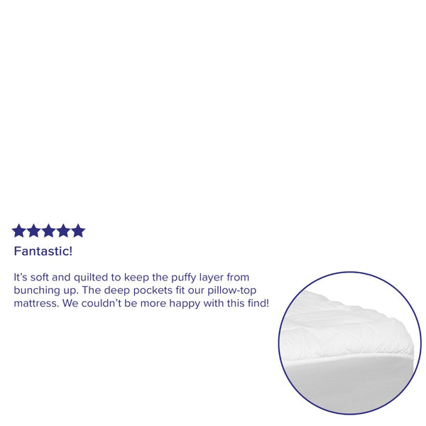 English Elm Capri Comfortable Sleep King Mattress Pad - Quilted Cotton, Deep Pocket, Hypoallergenic & Moisture-Resistant RF-REM-09-K-GG