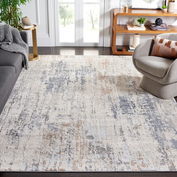 Safavieh Reflection Luxurious Area Rug – Contemporary Abstract Design For Modern Living Spaces And Durability Cream ,Grey 60% Polyester,40% Polypropylene Rft432a-7