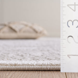 Safavieh Reflection Elegant White & Ivory Square Rug Power-Loomed Low-Pile Durable Style For Any Room 6'-7" x 6'-7" RFT663E-7SQ