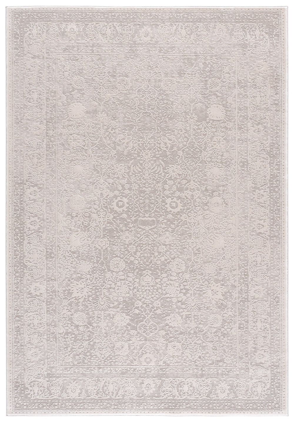 Safavieh Reflection Round White Ivory Area Rug — Power-Loomed Turkish Design, Low-Profile 3/8" Pile Durability 6'-7" x 6'-7" RFT663E-7R
