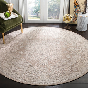 Safavieh Reflection Elegant Round Rug - Timeless Design, Soft Textures, And Classic Charm For Your Home Decor Beige ,Cream 60% Performance Fabric,40% Polypropylene Rft664a-11r