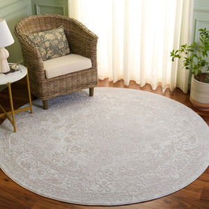 Safavieh Reflection Elegant Round Rug - Timeless Design, Soft Textures, And Classic Charm For Your Home Decor Creme ,Ivory 60% Polyester,40% Polypropylene Rft664d-12sq