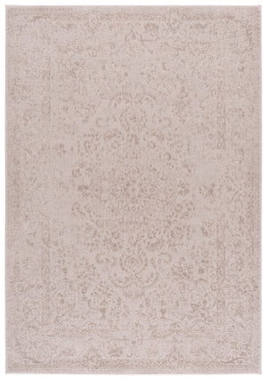 Safavieh Reflection Elegant Round Ivory & White Area Rug — Low-Profile Power-Loomed Floral Design For Rooms 6'-7" x 6'-7" RFT664E-7R