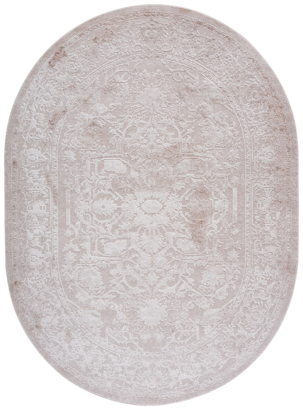 Safavieh Reflection Elegant Round Turkish Rug - Timeless Design For Sophisticated Living Spaces And Decor Creme ,Ivory 60% Polyester,40% Polypropylene Rft665d-12sq