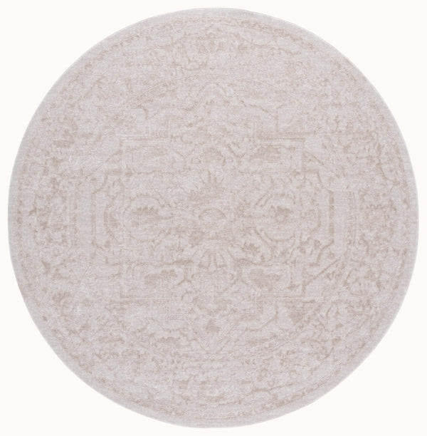 Safavieh Reflection Elegant Round Turkish Rug - Timeless Design For Sophisticated Living Spaces And Decor Creme ,Ivory 60% Polyester,40% Polypropylene Rft665d-12sq