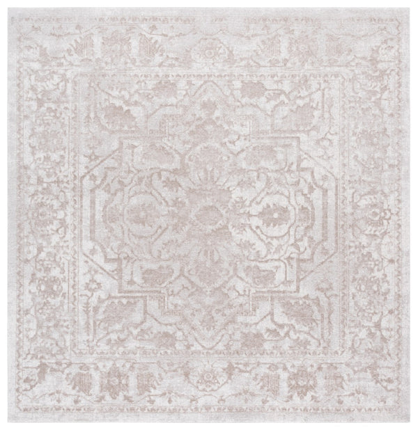 Safavieh Reflection Elegant Round Turkish Rug - Timeless Design For Sophisticated Living Spaces And Decor Creme ,Ivory 60% Polyester,40% Polypropylene Rft665d-12sq