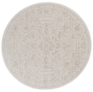 Safavieh Reflection Ivory And White Round Rug — Timeless Floral Motif, Power-Loomed In Turkey, Durable Elegance 6'-7" x 6'-7" RFT665E-7R