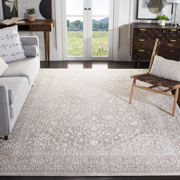 Safavieh Reflection Elegant Round Area Rug - Timeless Floral Motif, Plush Comfort, Perfect For Any Decor Beige ,Cream 60% Polyester,40% Polypropylene Rft670a-68