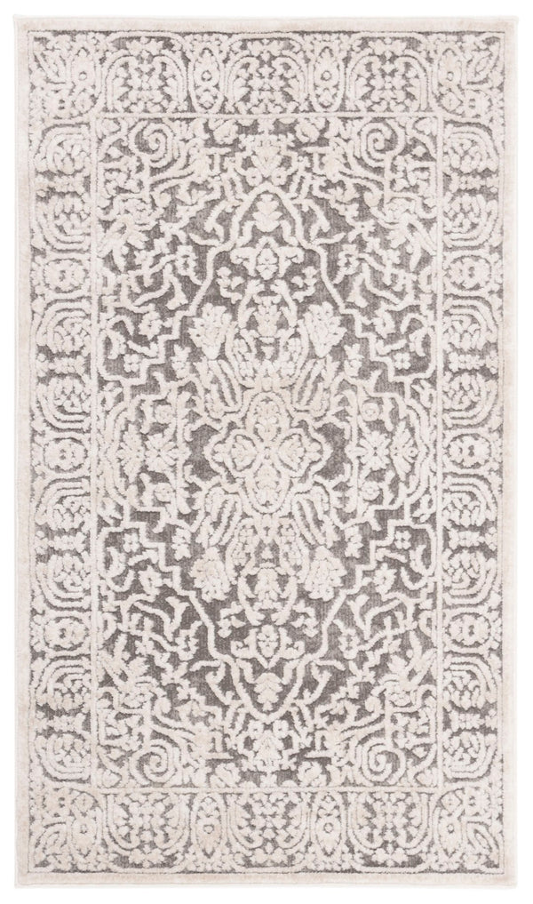 Safavieh Reflection Runner Rug - Elegant Power Loomed Design For Hallways, Crafted In Turkey For Timeless Style Dark Grey ,Cream 60% Polyester,40% Polypropylene Rft670b-68