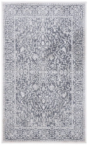 Safavieh Reflection Elegant Round Area Rug - Timeless Floral Motif, Plush Comfort, Perfect For Any Decor Dark Grey ,Cream 60% Polyester,40% Polypropylene Rft670b-216