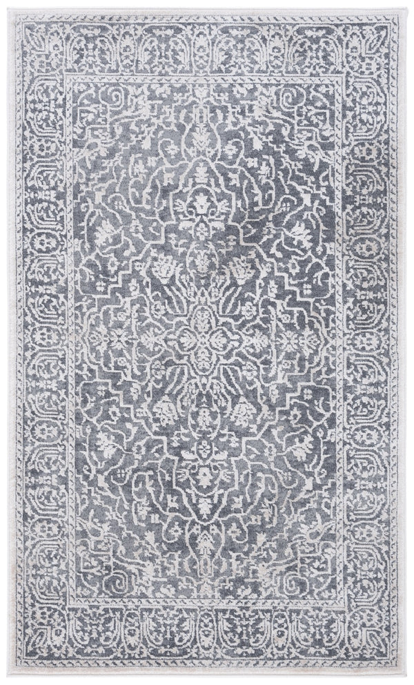 Safavieh Reflection Runner Rug - Elegant Power Loomed Design For Hallways, Crafted In Turkey For Timeless Style Dark Grey ,Cream 60% Polyester,40% Polypropylene Rft670b-68