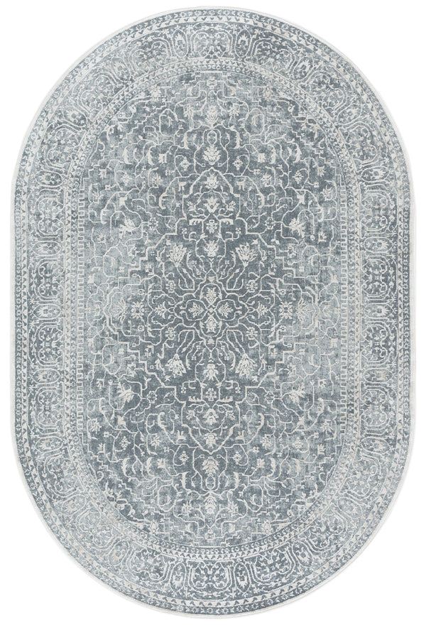 Safavieh Reflection Elegant Round Area Rug - Timeless Floral Motif, Plush Comfort, Perfect For Any Decor Dark Grey ,Cream 60% Polyester,40% Polypropylene Rft670b-216