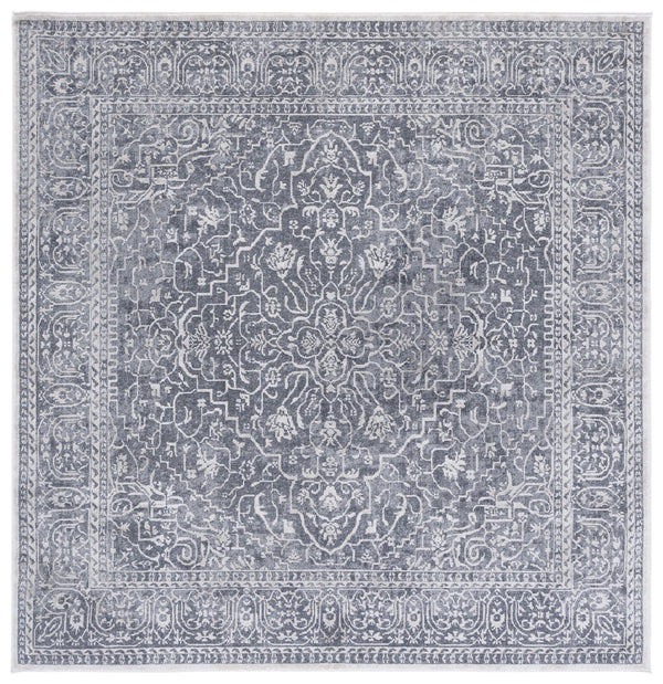 Safavieh Reflection Elegant Round Area Rug - Timeless Floral Motif, Plush Comfort, Perfect For Any Decor Dark Grey ,Cream 60% Polyester,40% Polypropylene Rft670b-216