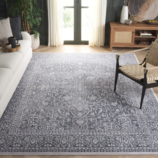 Safavieh Reflection Runner Rug - Elegant Power Loomed Design For Hallways, Crafted In Turkey For Timeless Style Dark Grey ,Cream 60% Polyester,40% Polypropylene Rft670b-68